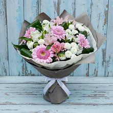 Букет цветов из:  Герберы, Альстромерии и Хризантемы #REPLACE_PRED# Красном Яре Астраханской области