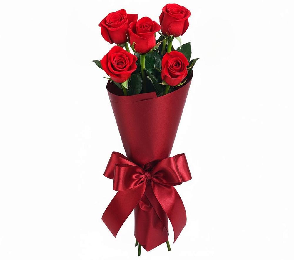 Букет 5 Красных роз Эдлесс Лав в Красном Яре Астраханской области