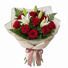 Букет цветов из:  Лилии и Розы в Красном Яре Астраханской области