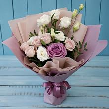 Букет цветов из:  Розы и Лизиантусы #REPLACE_PRED# Красном Яре Астраханской области