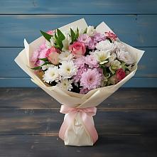 Букет цветов из:  Хризантемы, Альстромерии и Розы в Красном Яре Астраханской области