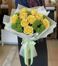 Букет цветов из:  Хризантемы и Розы в Красном Яре Астраханской области