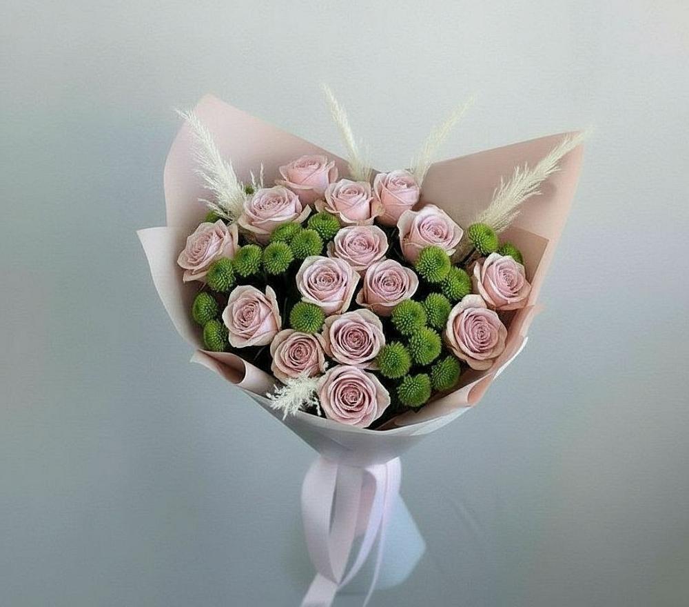 Букет цветов из: Розы и Хризантемы в Красном Яре Астраханской области