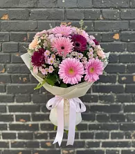 Букет цветов из:  Герберы и Хризантемы в Красном Яре Астраханской области