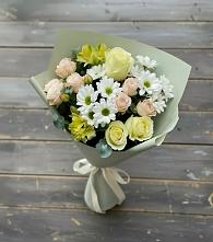 Букет цветов из:  Альстромерии, Розы и Хризантемы в Красном Яре Астраханской области