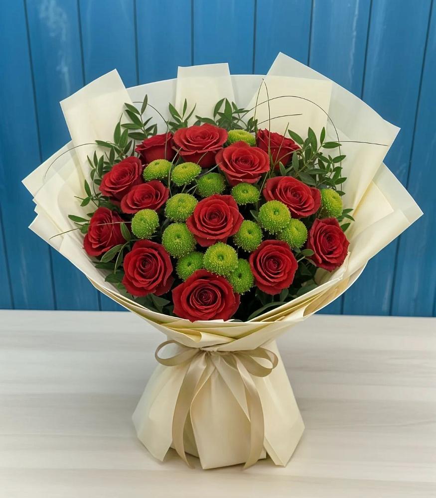 Букет цветов из: Розы и Хризантемы в Красном Яре Астраханской области