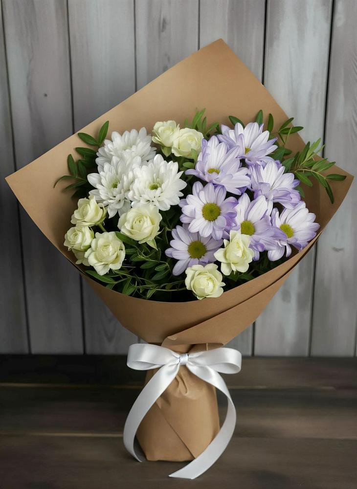 Букет цветов из: Хризантемы и Розы в Красном Яре Астраханской области